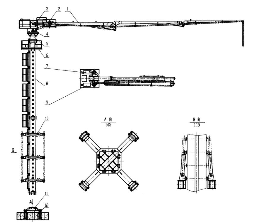 內(nèi)爬布料機(jī)結(jié)構(gòu)圖 內(nèi)爬布料機(jī)結(jié)構(gòu)圖